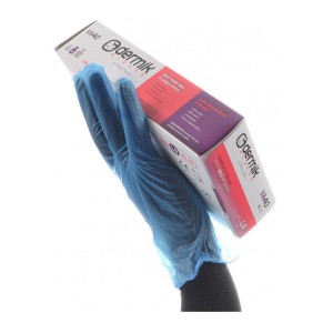 LUVA DESCARTÁVEL VINIL AZUL S/ PÓ VA40